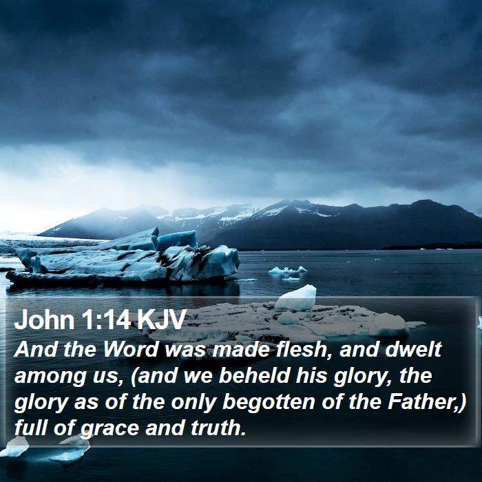 John 1:14 KJV - And the Word was made flesh, and dwelt among us, - Bible Verse Picture
