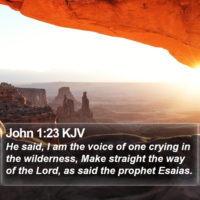 John 1:23 KJV - He said, I am the voice of one crying in the - Bible Verse Picture