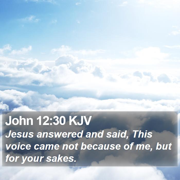 John 12:30 KJV - Jesus answered and said, This voice came not
