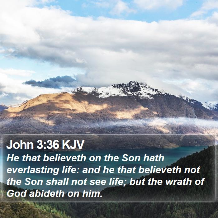 John 3:36 KJV - He that believeth on the Son hath everlasting - Bible Verse Picture