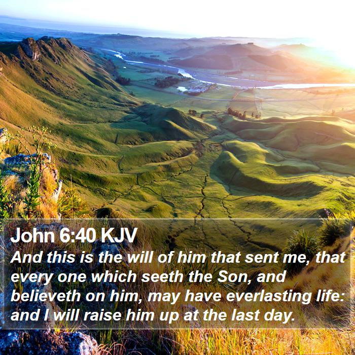 John 6:40 KJV - And this is the will of him that sent me, that - Bible Verse Picture
