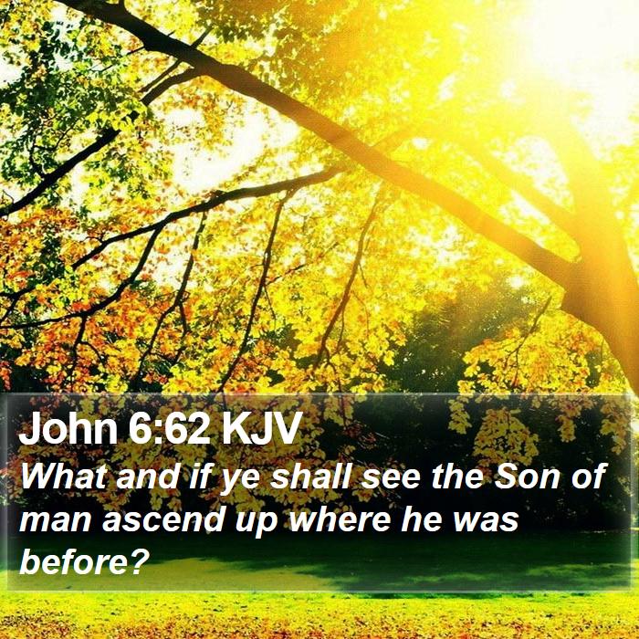 John 6:62 KJV - What and if ye shall see the Son of man ascend up - Bible Verse Picture