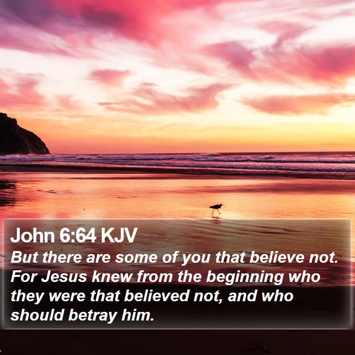 John 6:64 KJV - But there are some of you that believe not. For - Bible Verse Picture