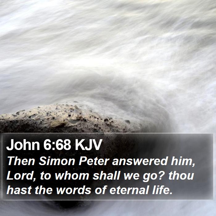 John 6:68 KJV - Then Simon Peter answered him, Lord, to whom - Bible Verse Picture