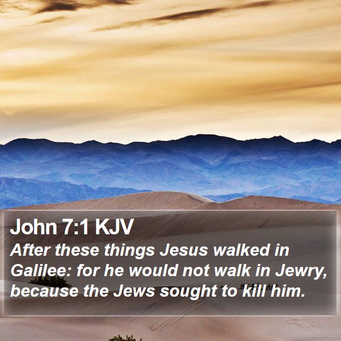 John 7:1 KJV - After these things Jesus walked in Galilee: for - Bible Verse Picture