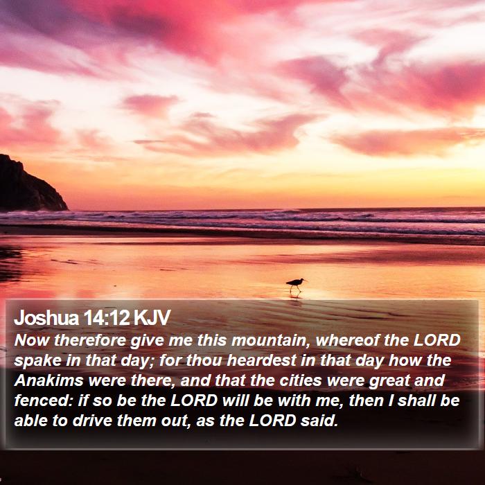Joshua 14:12 KJV - Now therefore give me this mountain, whereof the - Bible Verse Picture