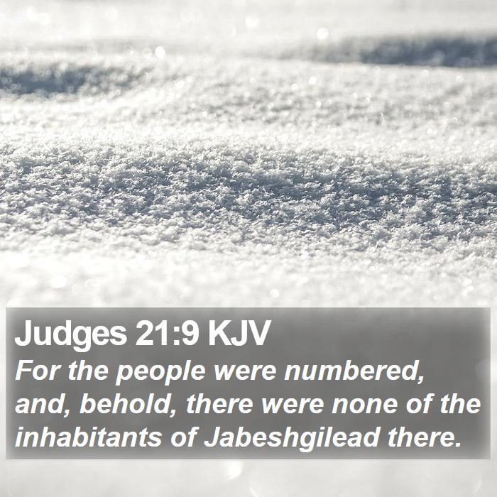 Judges 21:9 KJV - For the people were numbered, and, behold, there - Bible Verse Picture