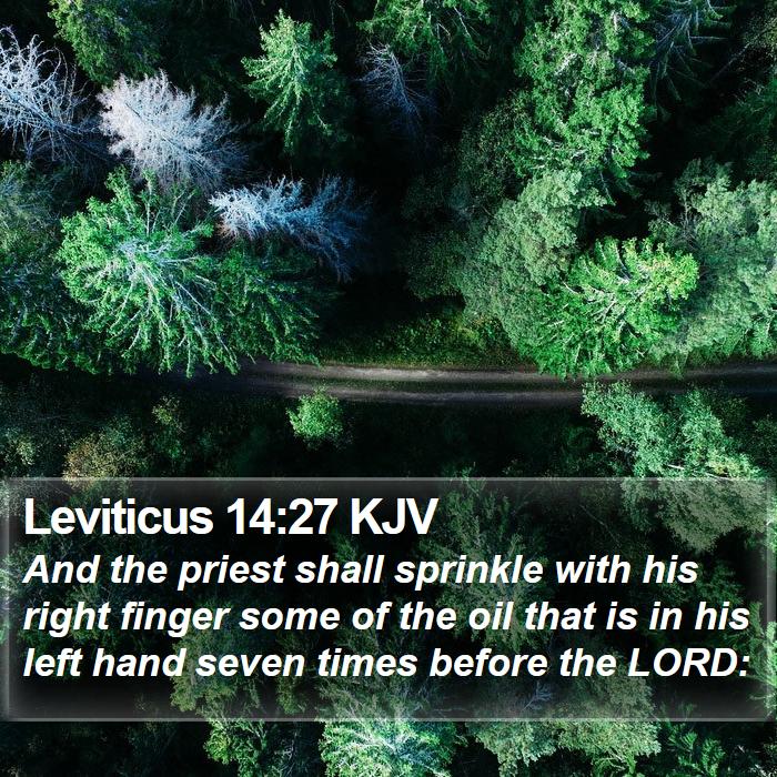 Leviticus 14:27 KJV - And the priest shall sprinkle with his right - Bible Verse Picture