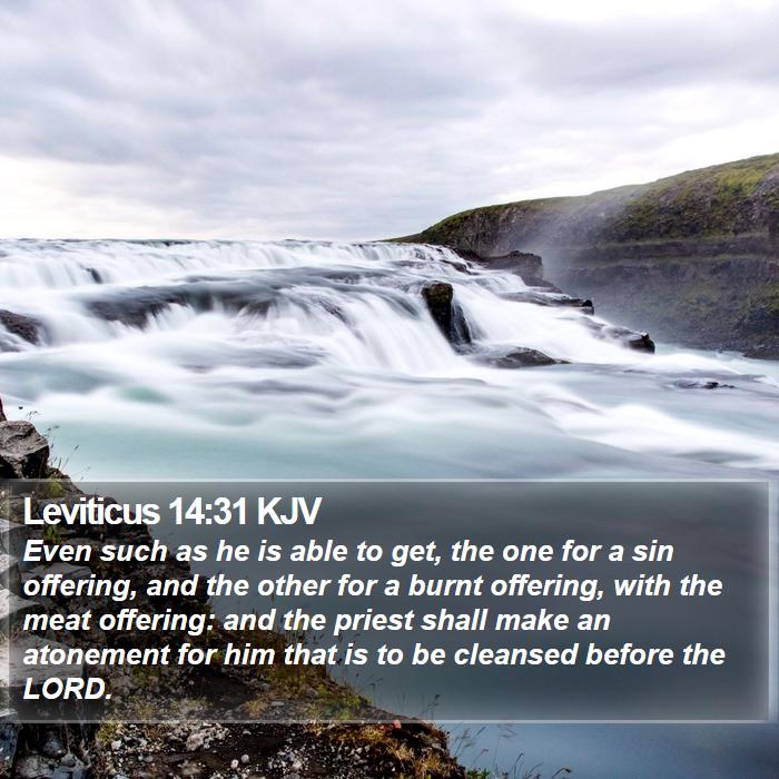 Leviticus 14:31 KJV - Even such as he is able to get, the one for a sin - Bible Verse Picture