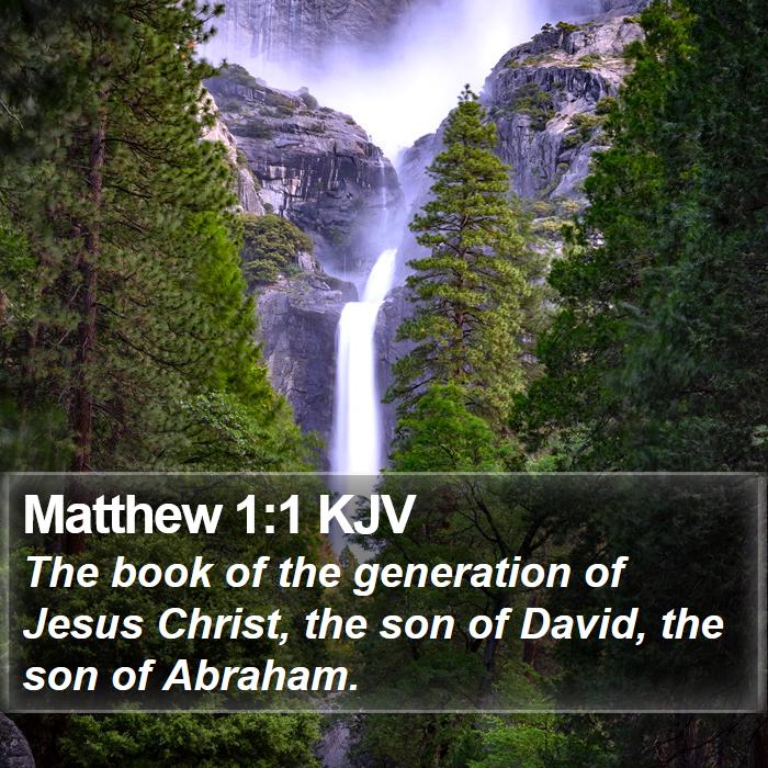 Matthew 1:1 KJV - The book of the generation of Jesus Christ, the - Bible Verse Picture