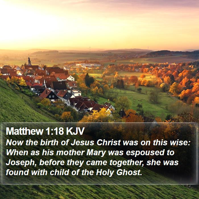 Matthew 1:18 KJV - Now the birth of Jesus Christ was on this wise: - Bible Verse Picture