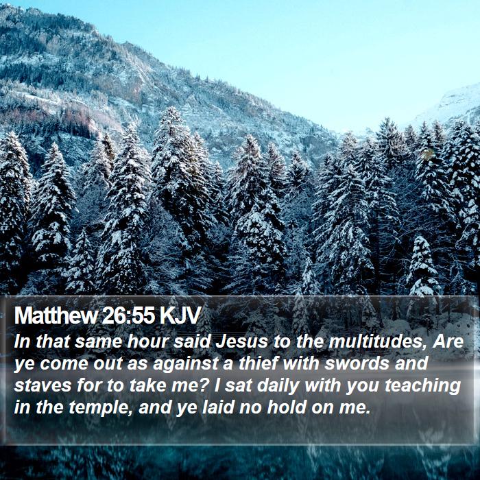 Matthew 26:55 KJV - In that same hour said Jesus to the multitudes,