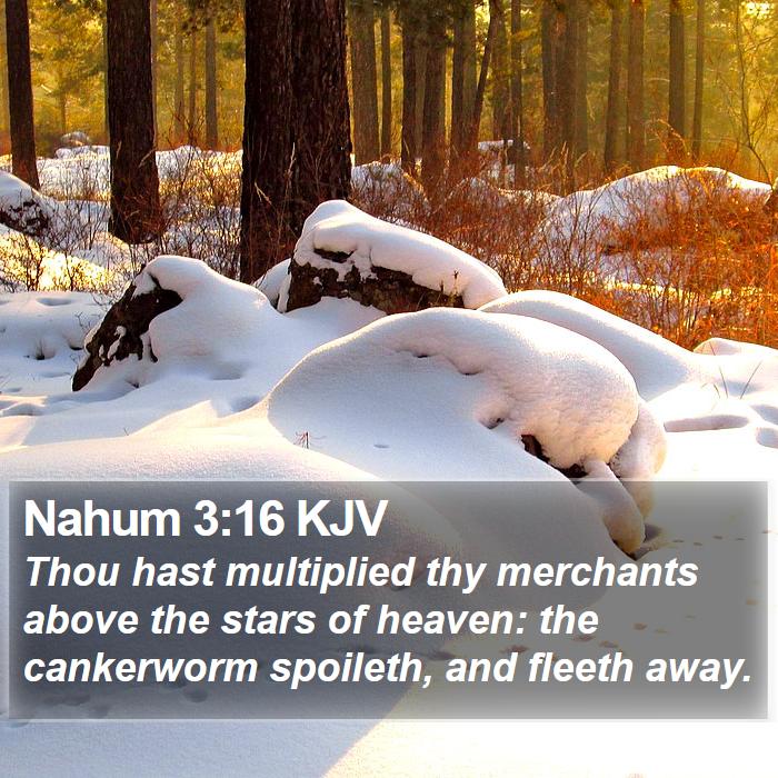 Nahum 3:16 KJV - Thou hast multiplied thy merchants above the - Bible Verse Picture