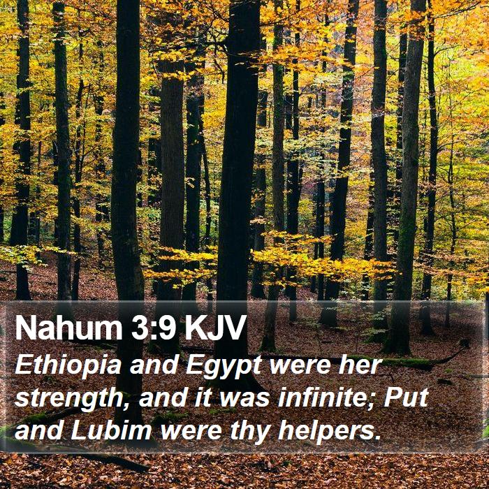 Nahum 3:9 KJV - Ethiopia and Egypt were her strength, and it was - Bible Verse Picture