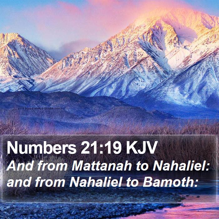 Numbers 21:19 KJV - And from Mattanah to Nahaliel: and from Nahaliel - Bible Verse Picture