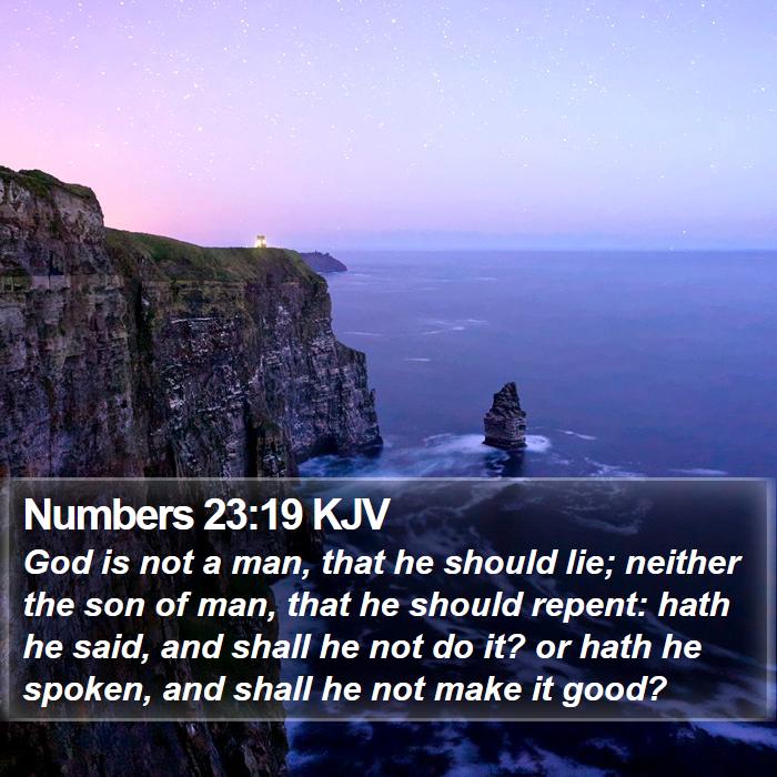 Numbers 23:19 KJV - God is not a man, that he should lie; neither the - Bible Verse Picture