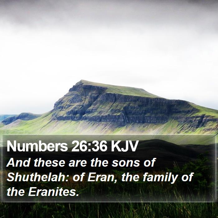 Numbers 26:36 KJV - And these are the sons of Shuthelah: of Eran, the - Bible Verse Picture