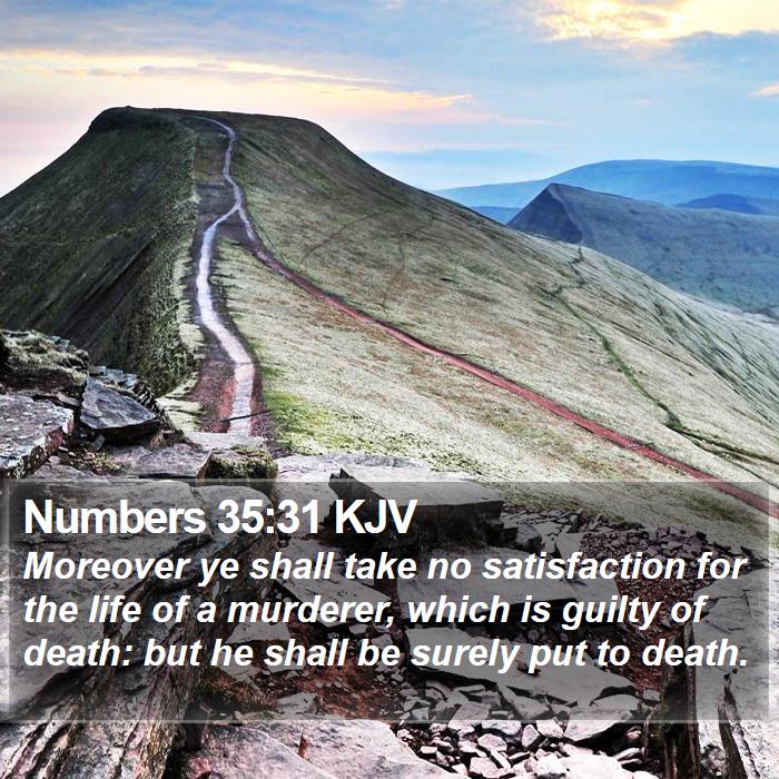Numbers 35:31 KJV - Moreover ye shall take no satisfaction for the - Bible Verse Picture
