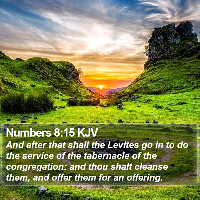 Numbers 8:15 KJV - And after that shall the Levites go in to do the - Bible Verse Pic...