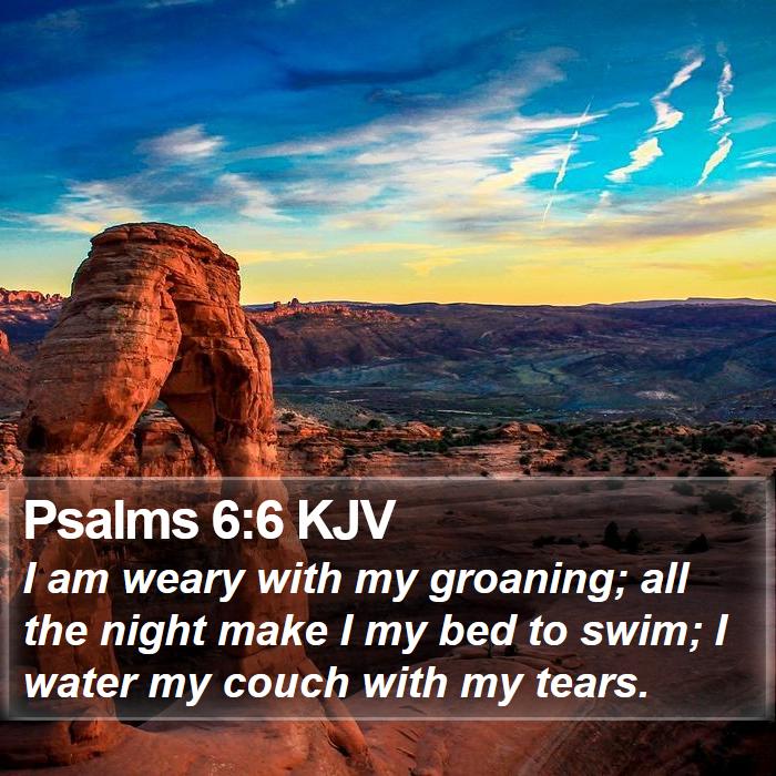 Psalms 6:6 KJV - I am weary with my groaning; all the night make I