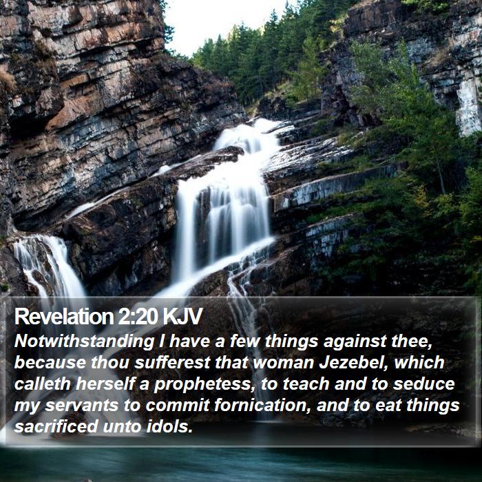 Revelation 2:20 KJV - Notwithstanding I have a few things against thee, - Bible Verse Picture