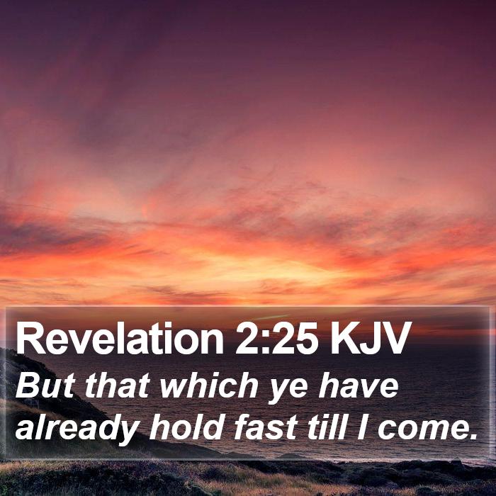 Revelation 2:25 KJV - But that which ye have already hold fast till I - Bible Verse Picture