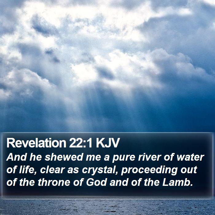 Revelation 22:1 KJV - And he shewed me a pure river of water of life, - Bible Verse Picture