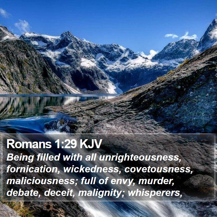 Romans 1:29 KJV - Being filled with all unrighteousness, - Bible Verse Picture