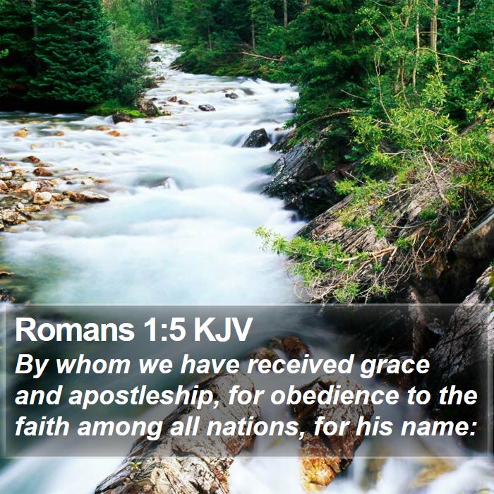 Romans 1:5 KJV - By whom we have received grace and apostleship, - Bible Verse Picture