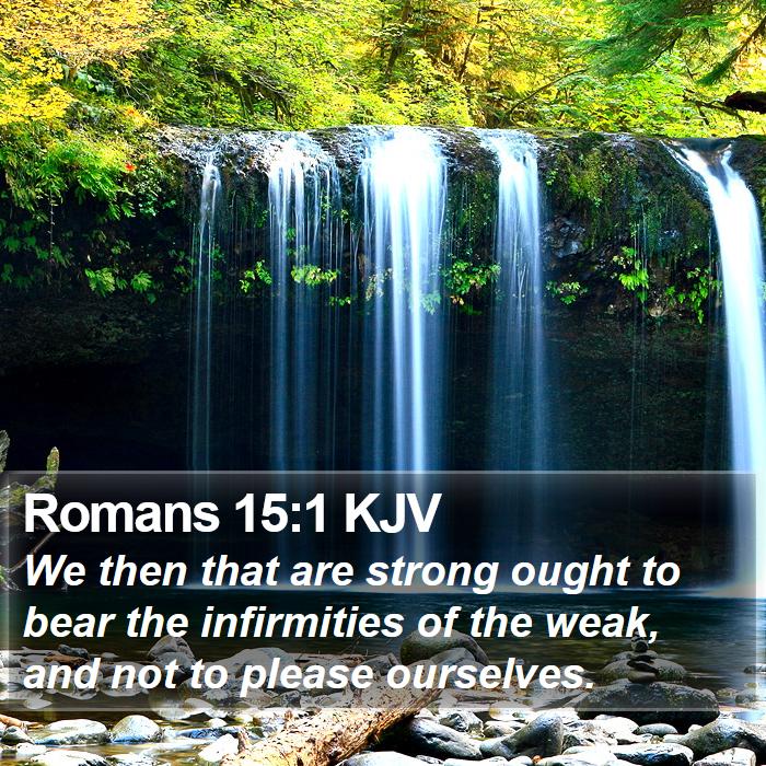Romans 15:1 KJV - We then that are strong ought to bear the - Bible Verse Picture