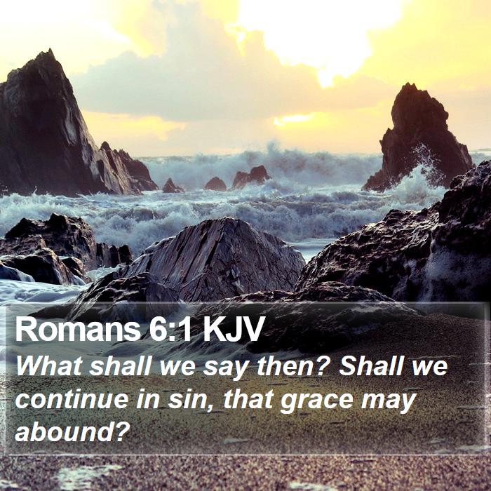 Romans 6:1 KJV - What shall we say then? Shall we continue in sin, - Bible Verse Picture