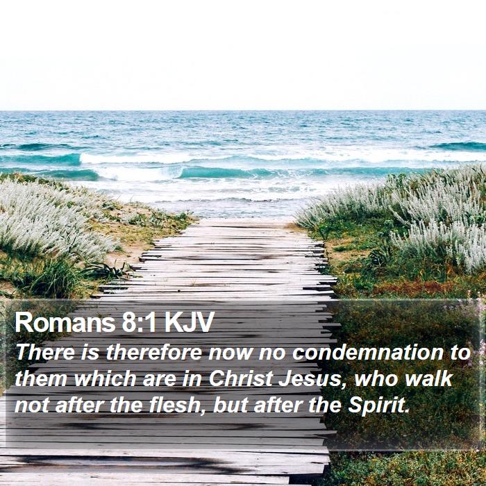 Romans 8:1 KJV - There is therefore now no condemnation to them - Bible Verse Picture