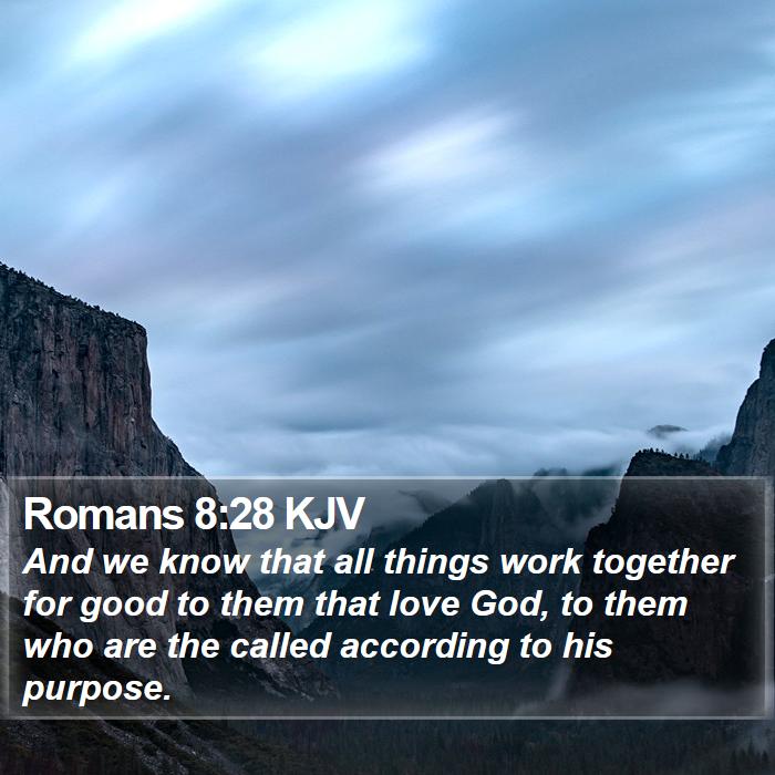 Romans 8:28 KJV - And we know that all things work together for - Bible Verse Picture