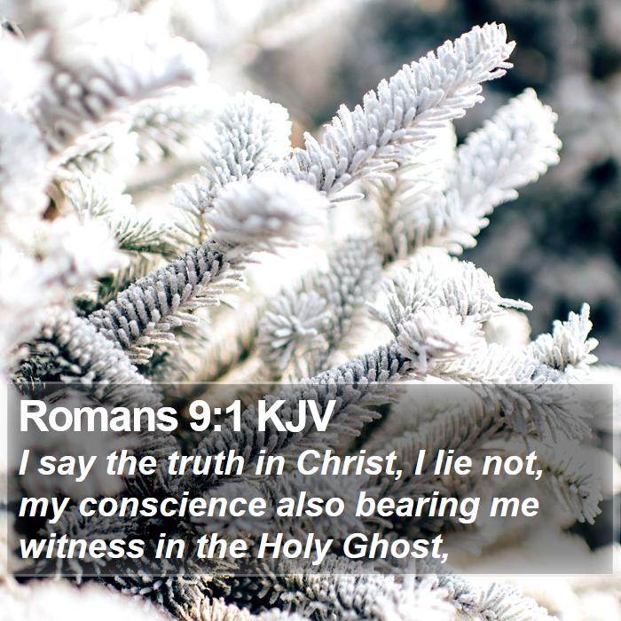 Romans 9:1 KJV - I say the truth in Christ, I lie not, my - Bible Verse Picture