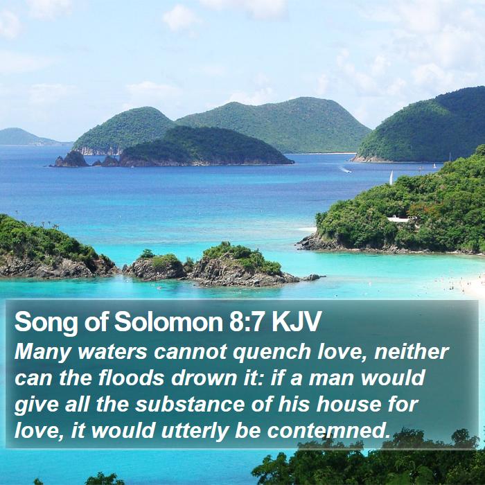 Song of Solomon 8:7 KJV - Many waters cannot quench love, neither can the - Bible Verse Picture