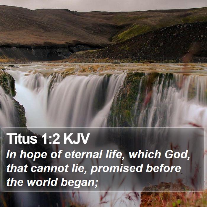 Titus 1:2 KJV - In hope of eternal life, which God, that cannot - Bible Verse Picture