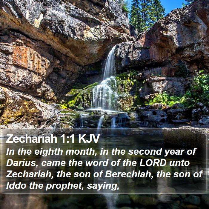 Zechariah 1:1 KJV - In the eighth month, in the second year of - Bible Verse Picture