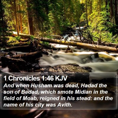 1 Chronicles 1:46 KJV Bible Verse Image