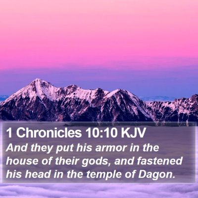 1 Chronicles 10:10 KJV Bible Verse Image