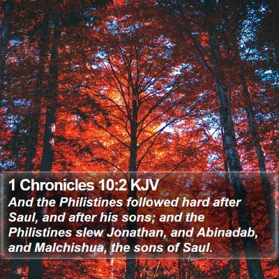 1 Chronicles 10:2 KJV Bible Verse Image