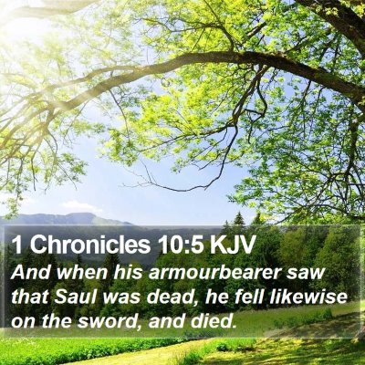 1 Chronicles 10:5 KJV Bible Verse Image