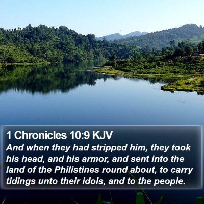 1 Chronicles 10:9 KJV Bible Verse Image