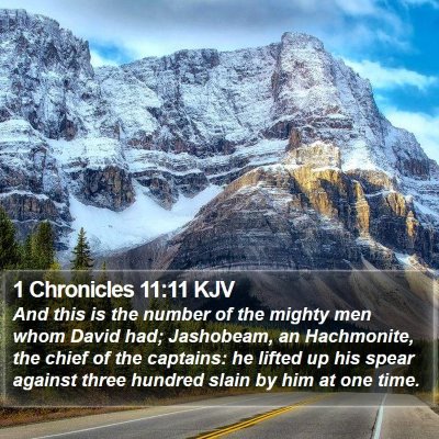 1 Chronicles 11:11 KJV Bible Verse Image