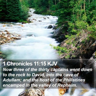 1 Chronicles 11:15 KJV Bible Verse Image