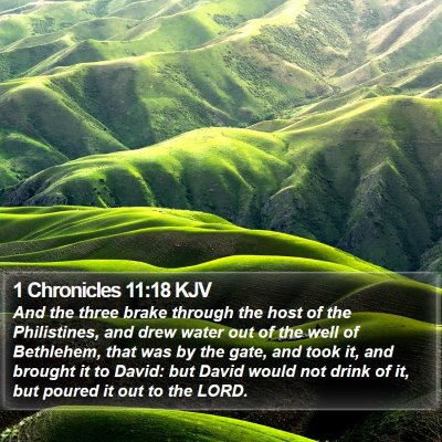 1 Chronicles 11:18 KJV Bible Verse Image