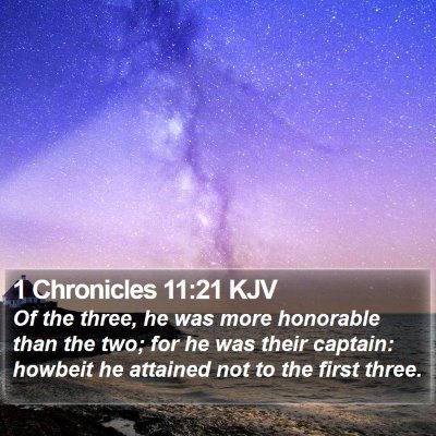 1 Chronicles 11:21 KJV Bible Verse Image