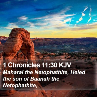1 Chronicles 11:30 KJV Bible Verse Image