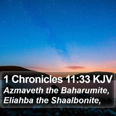 1 Chronicles 11:33 KJV Bible Verse Image