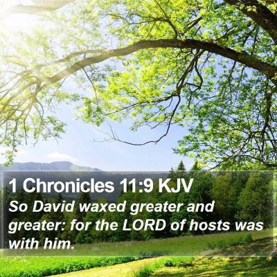 1 Chronicles 11:9 KJV Bible Verse Image