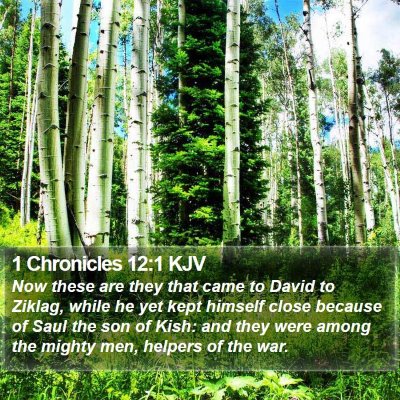 1 Chronicles 12:1 KJV Bible Verse Image